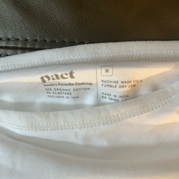 PACT womens organic cotton gauze tiered Cream & white Tank Top New without tags - Picture 6 of 8